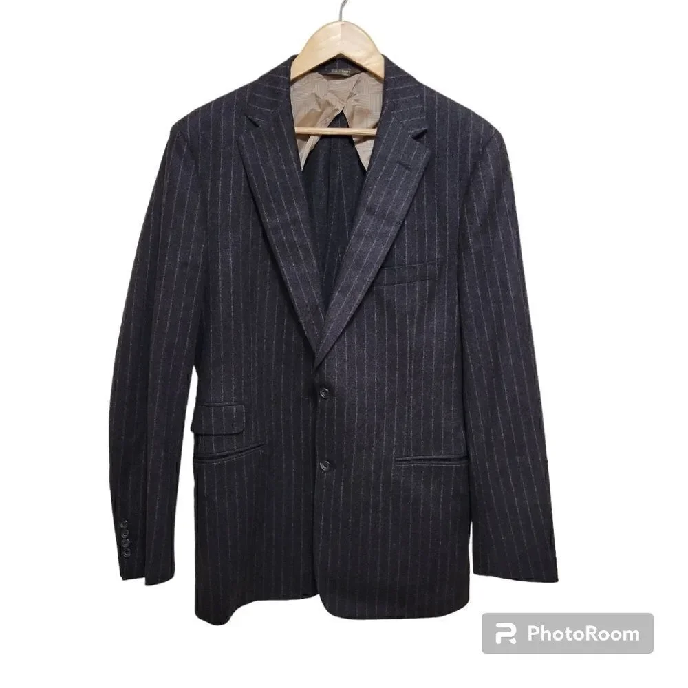 Paul Stuart Wool Blazer Dark Gray Striped Size 41 XL
